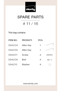 Beslagspose til Skovby Bord #11 #16