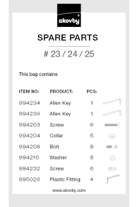 Beslagspose til Skovby Bord #23 / 24 / 25